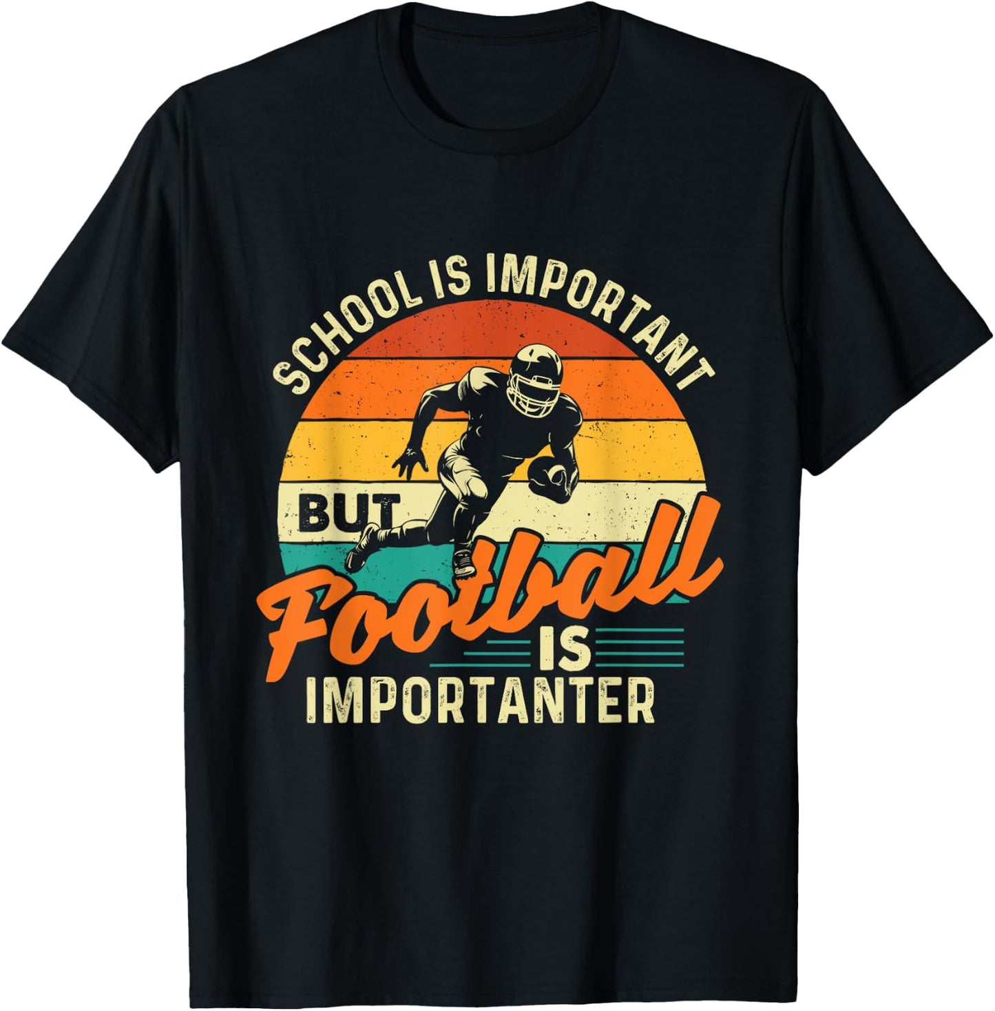 School Is Important But Football Is Importanter - Footballer T-Shirt - T-Shirt | Black