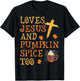 Funny Halloween Loves Jesus And Pumpkin Spice Too T-Shirt - T-Shirt | Black