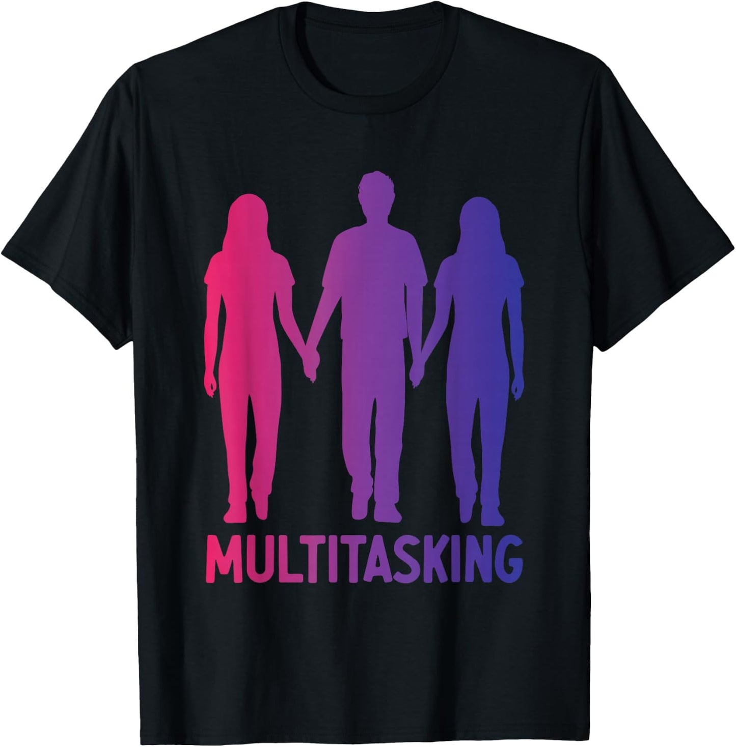 Funny Polyamory Throuple Relationship Poly Pride Polyamorous T-Shirt - T-Shirt | Black