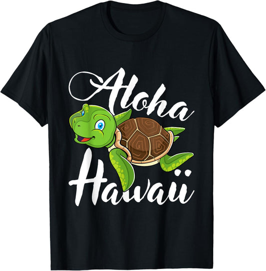 Aloha Hawaii Sea Turtle Save The Turtles Ocean Animal T-Shirt - T-Shirt | Black
