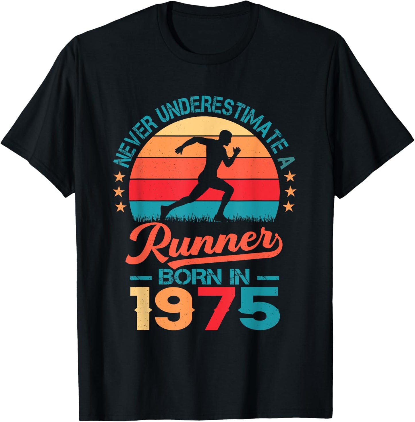 Runner born in 1975 50th Birthday Running 50 Years Old T-Shirt - T-Shirt | Black