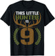 This Little Hunter is 9 Years Old 9th Birthday Deer Hunter T-Shirt - T-Shirt | Black