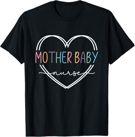 Mother Baby Nurse Postpartum Mom Baby Nursing Graduation T-Shirt - T-Shirt | Black