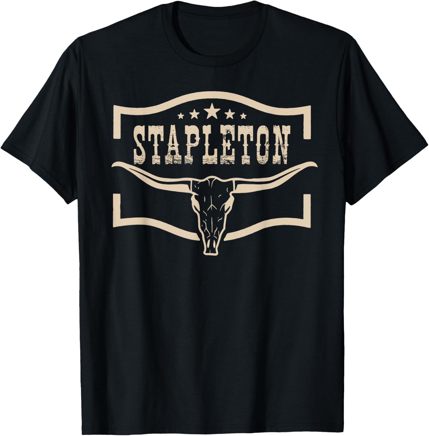 Vintage StapIeton Name Personalized 80s 90s Retro Style T-Shirt - T-Shirt | Black