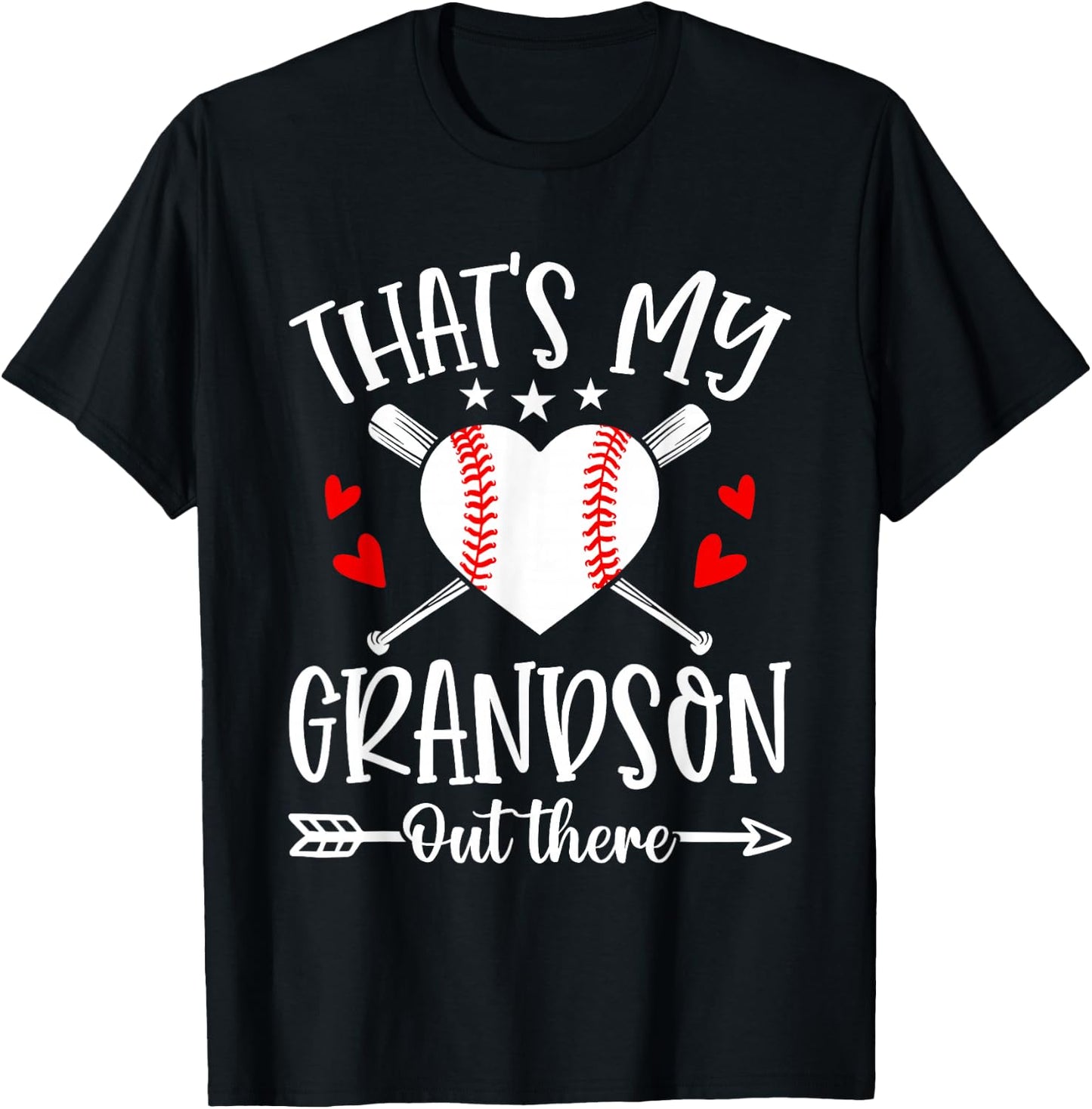 That's My Grandson Out There Baseball Grandma T-Shirt - T-Shirt | Black