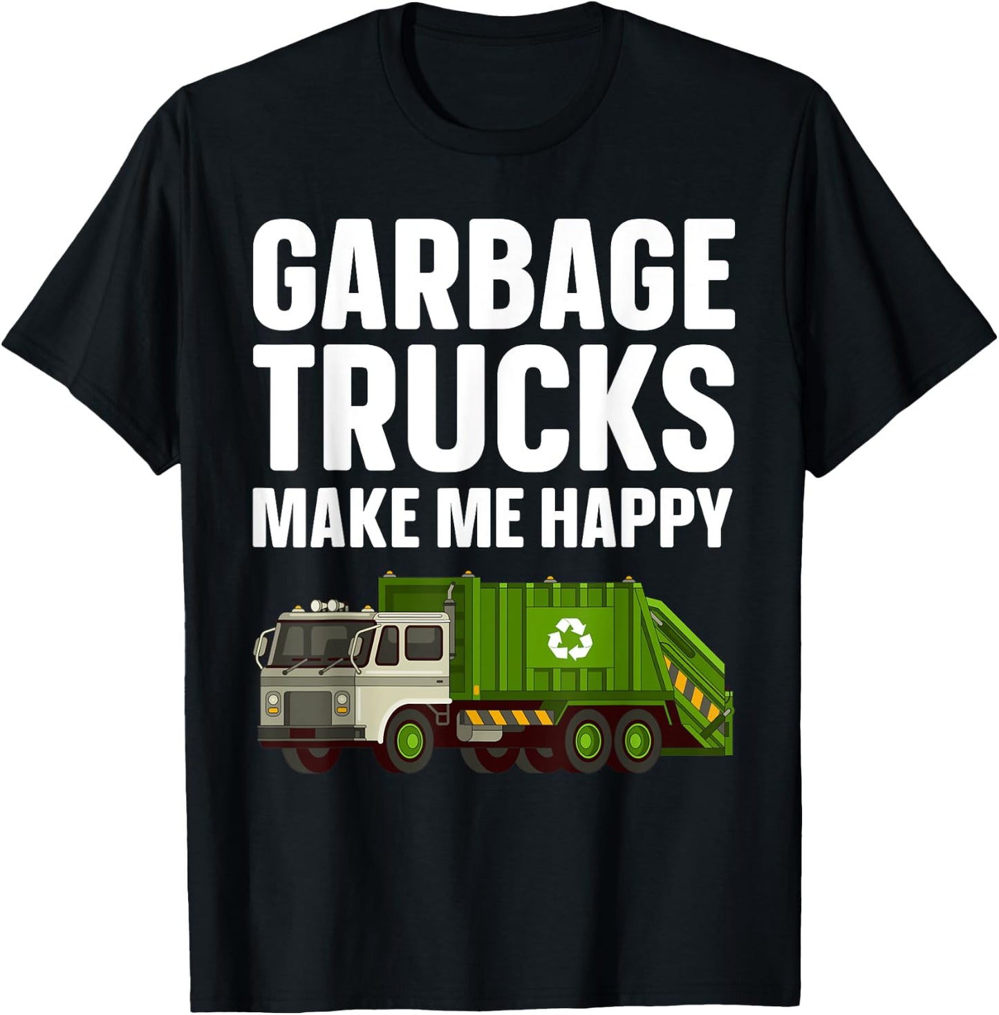 Funny Garbage Truck Art For Toddler Boys Dump Garbage Trucks T-Shirt - T-Shirt | Black