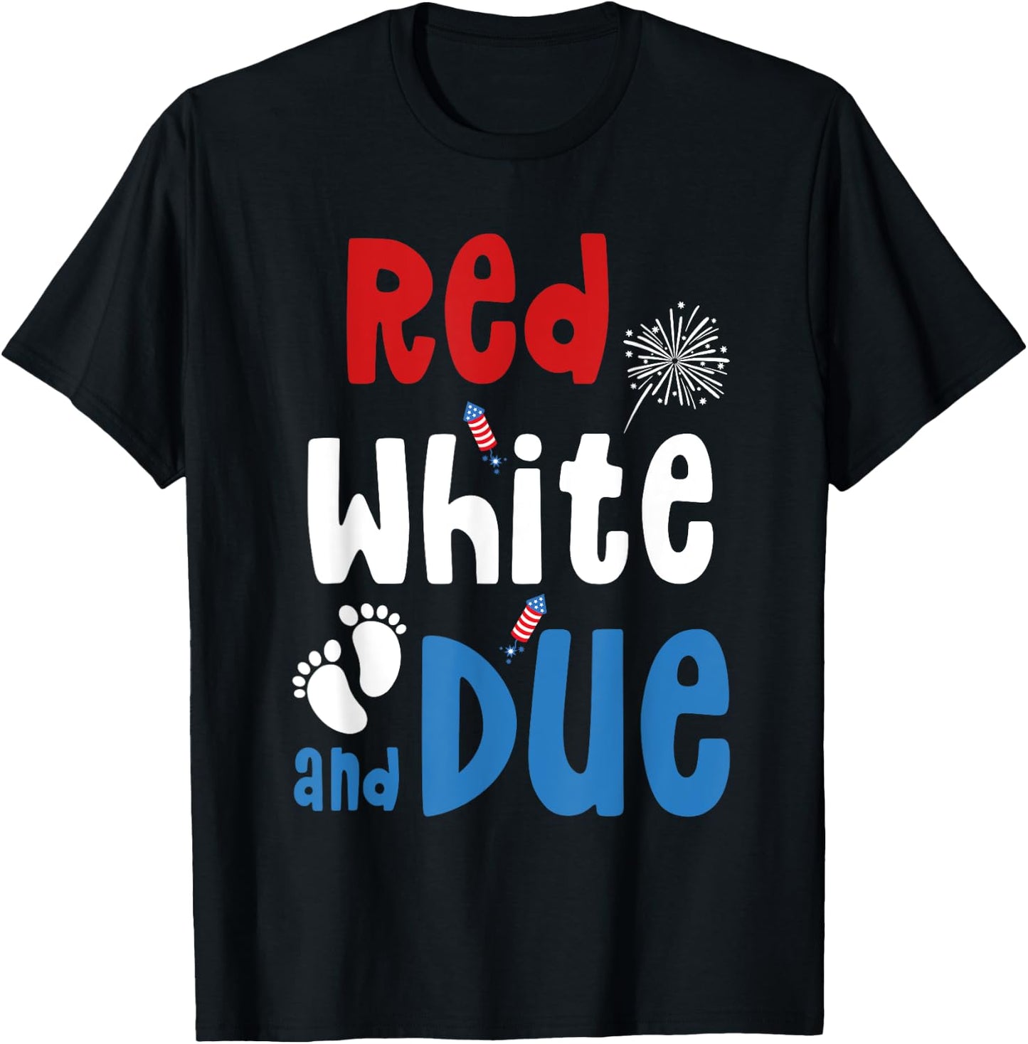 Red White and Due USA 4th of July American T-Shirt - T-Shirt | Black