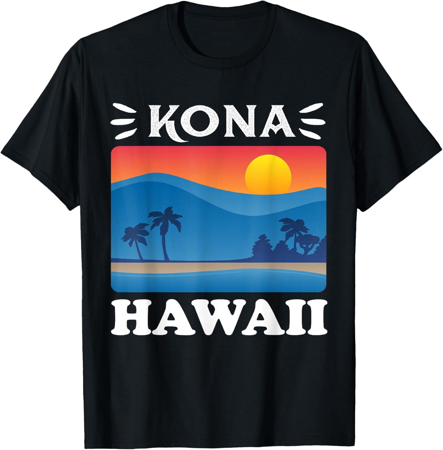 Islands Vintage Souvenir Kona Hawaii T-Shirt - T-Shirt | Black