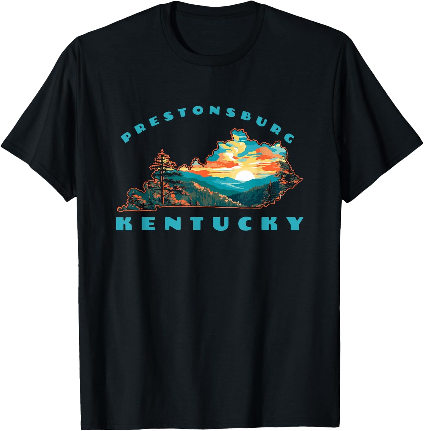 Prestonsburg Kentucky Commonwealth Outdoor Nature Mountains T-Shirt - T-Shirt | Black