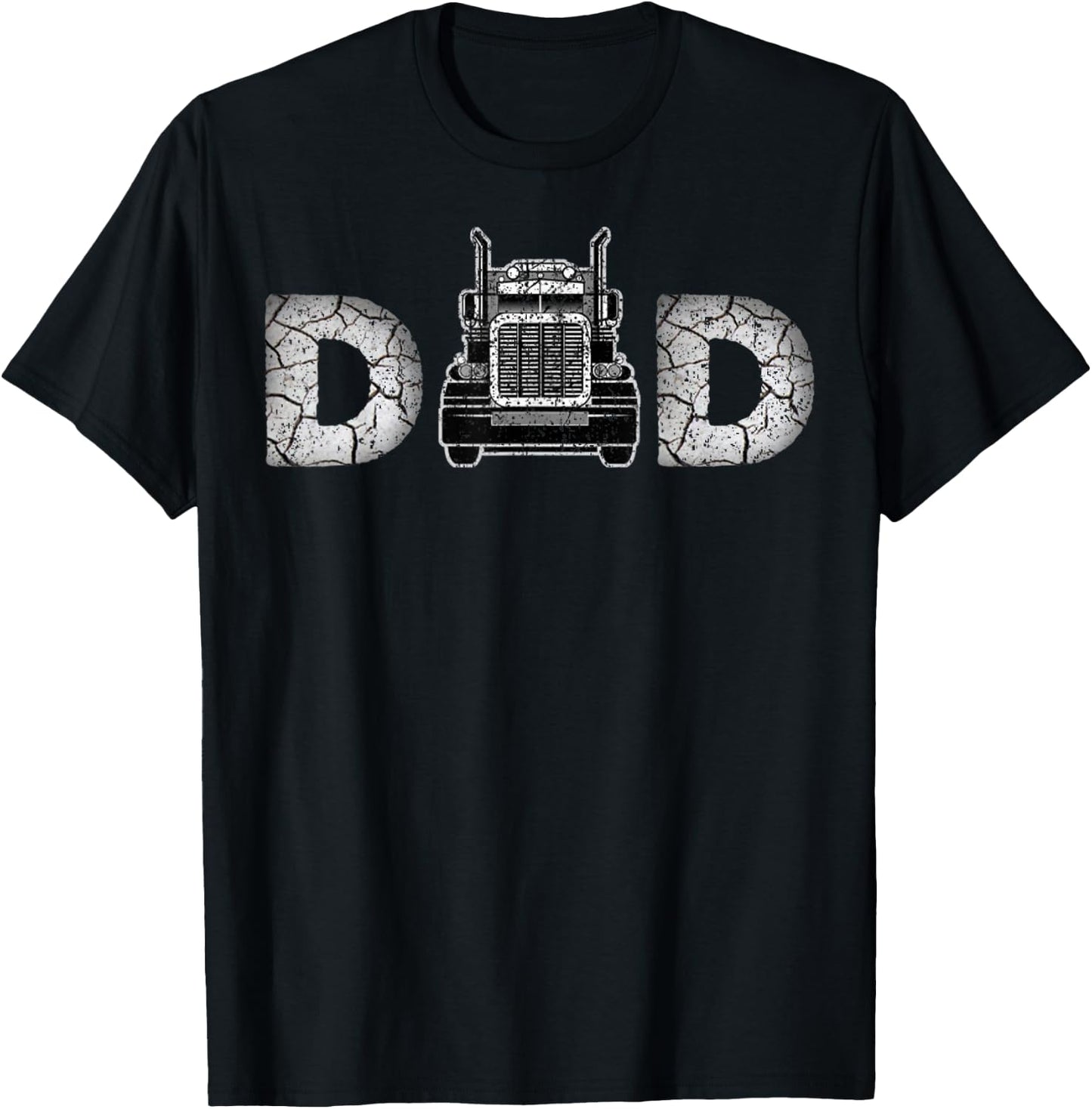 Funny My Dad Is Trucker Family Mom Daddy Papa Lover T-Shirt - T-Shirt | Black
