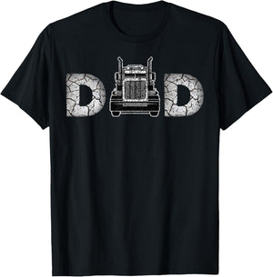 Funny My Dad Is Trucker Family Mom Daddy Papa Lover T-Shirt - T-Shirt | Black