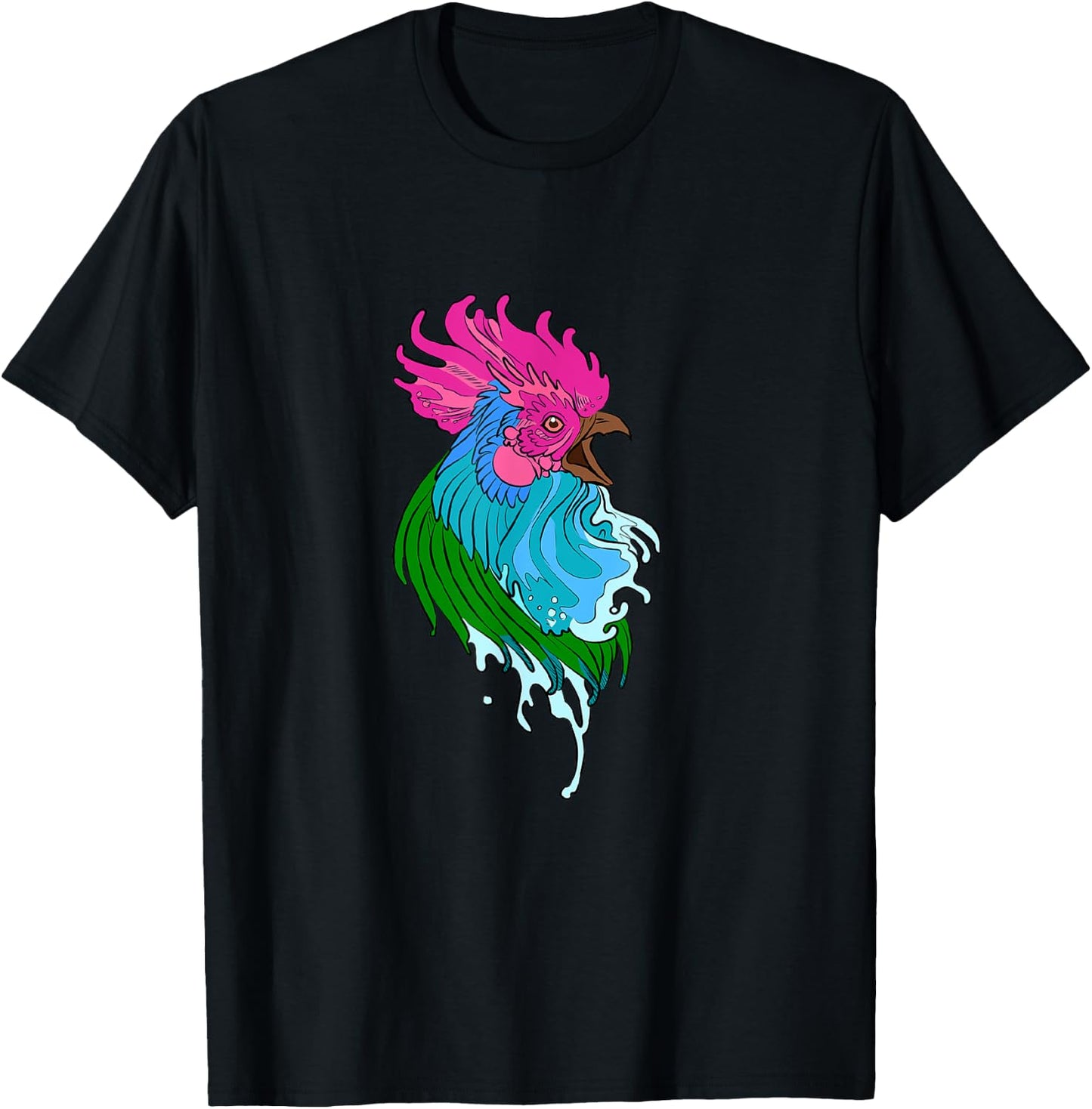 Chicken / Rooster / Cockerel / Capon / Yardbird / Angry T-Shirt - T-Shirt | Black