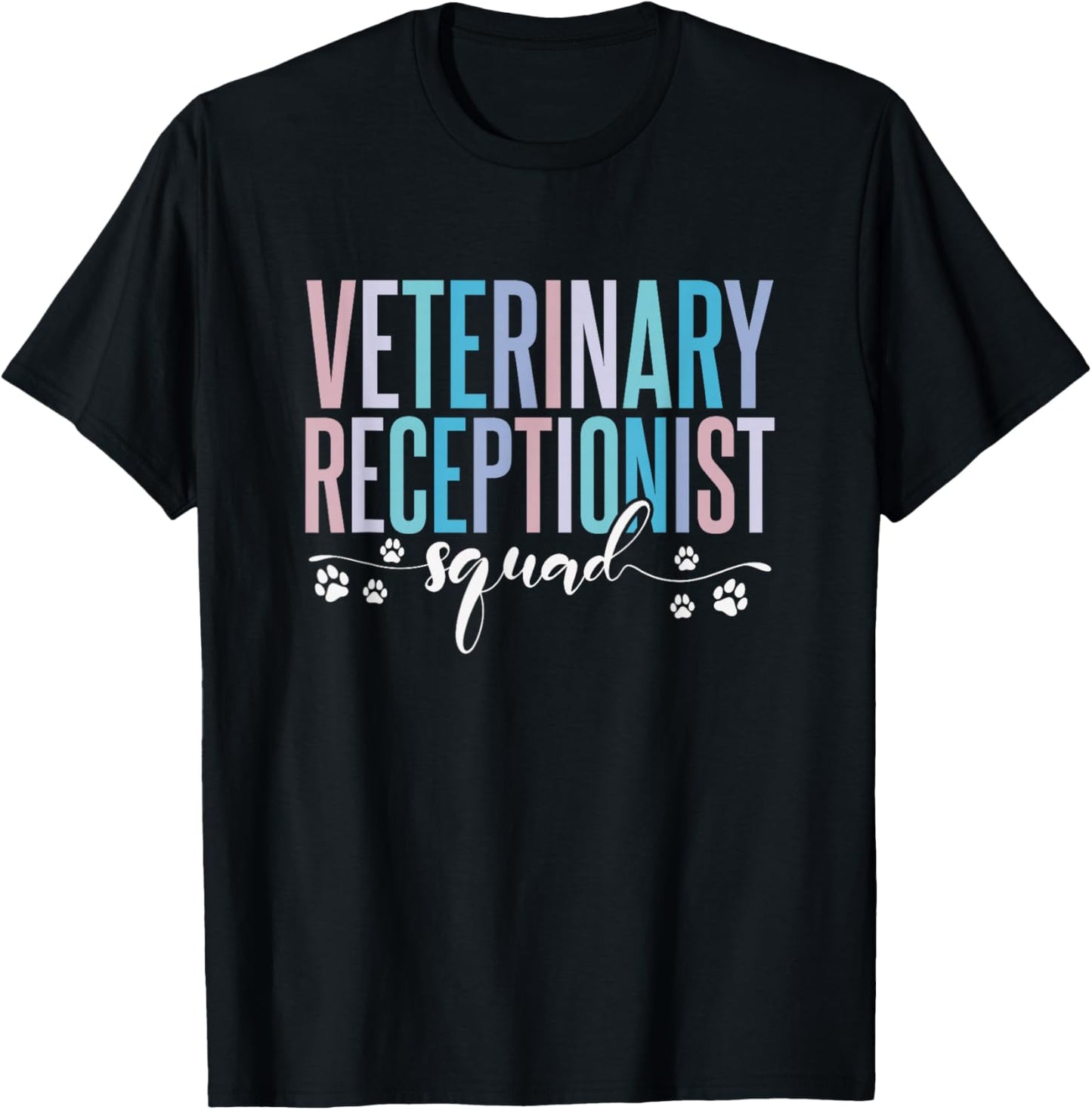 Veterinary Receptionist Squad Veterinarian T-Shirt - T-Shirt | Black