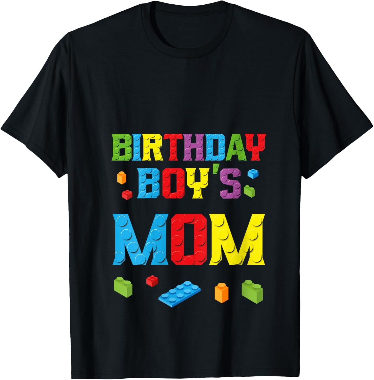 Master Builder Birthday Boy's Mom Building Bricks Blocks V-Neck T-Shirt - T-Shirt | Black