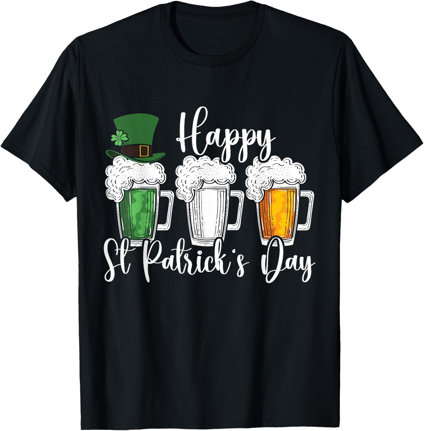 St Patrick's Day Beer Irish Flag Shamrock St. Patty's Day T-Shirt - T-Shirt | Black