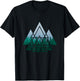 Sacred Geometry Triangles Forest Geometrical Spirituality T-Shirt - T-Shirt | Black