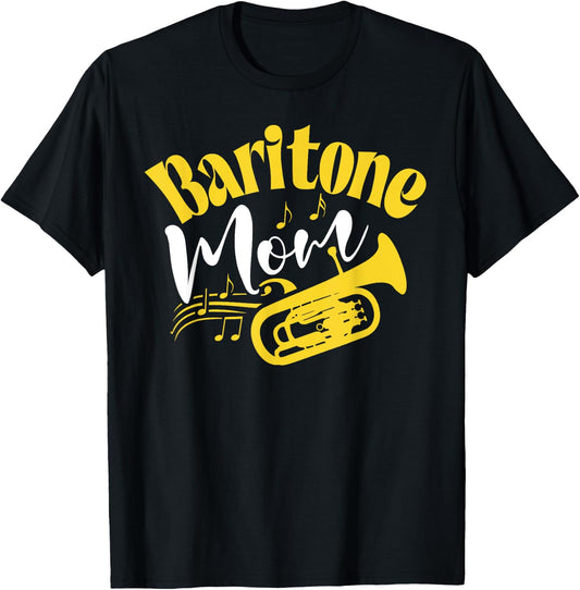 Baritone Mom Marching Band Mother Mama Player T-Shirt - T-Shirt | Black