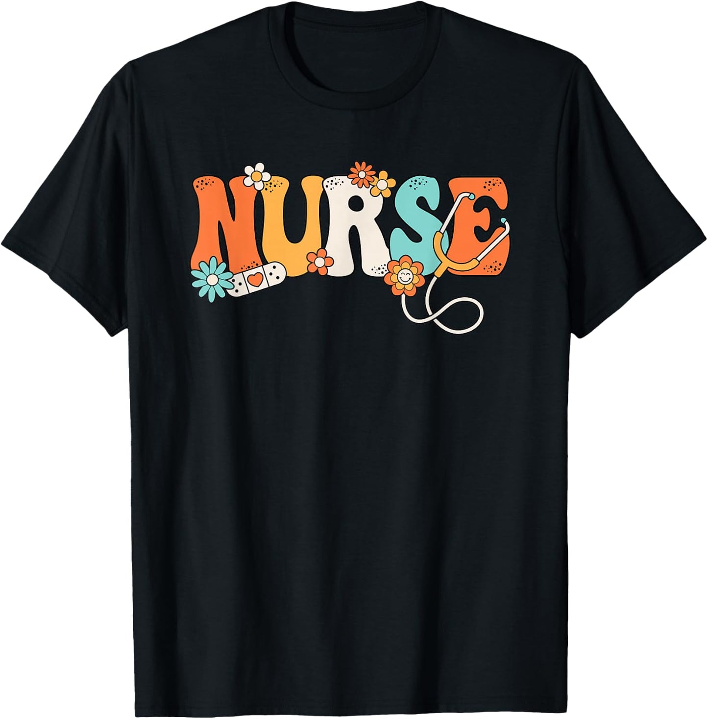 Groovy Nurse Love Nursing Women T-Shirt - T-Shirt | Black