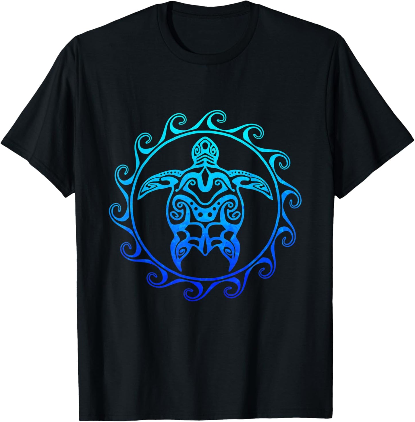 Tribal Maori Polynesian Sea Turtle Tattoo Style T-Shirt - T-Shirt | Black