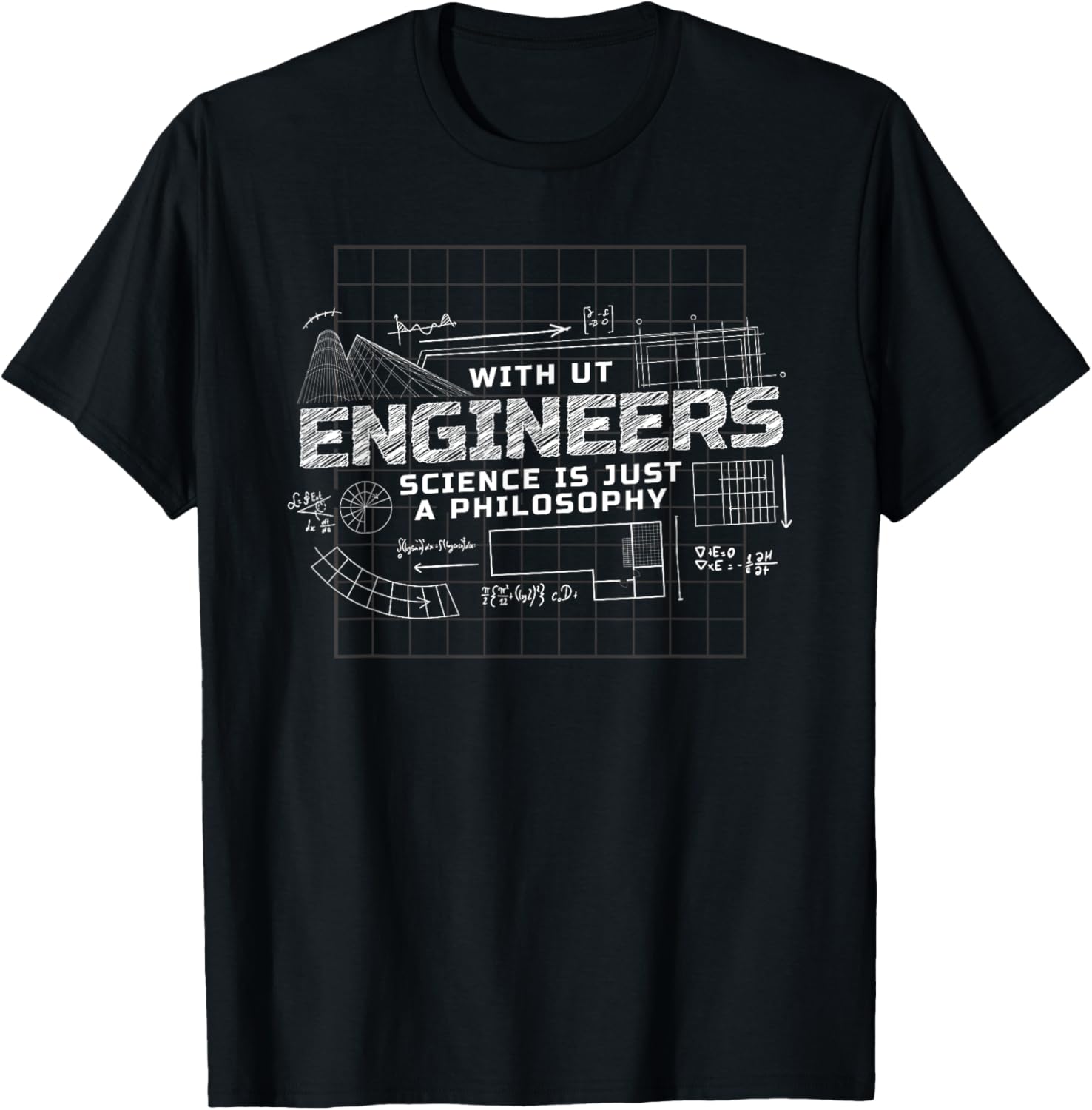 Without engineers science is just a philosophy, funny T-Shirt - T-Shirt | Black