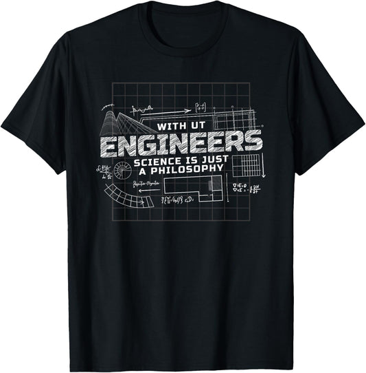 Without engineers science is just a philosophy, funny T-Shirt - T-Shirt | Black