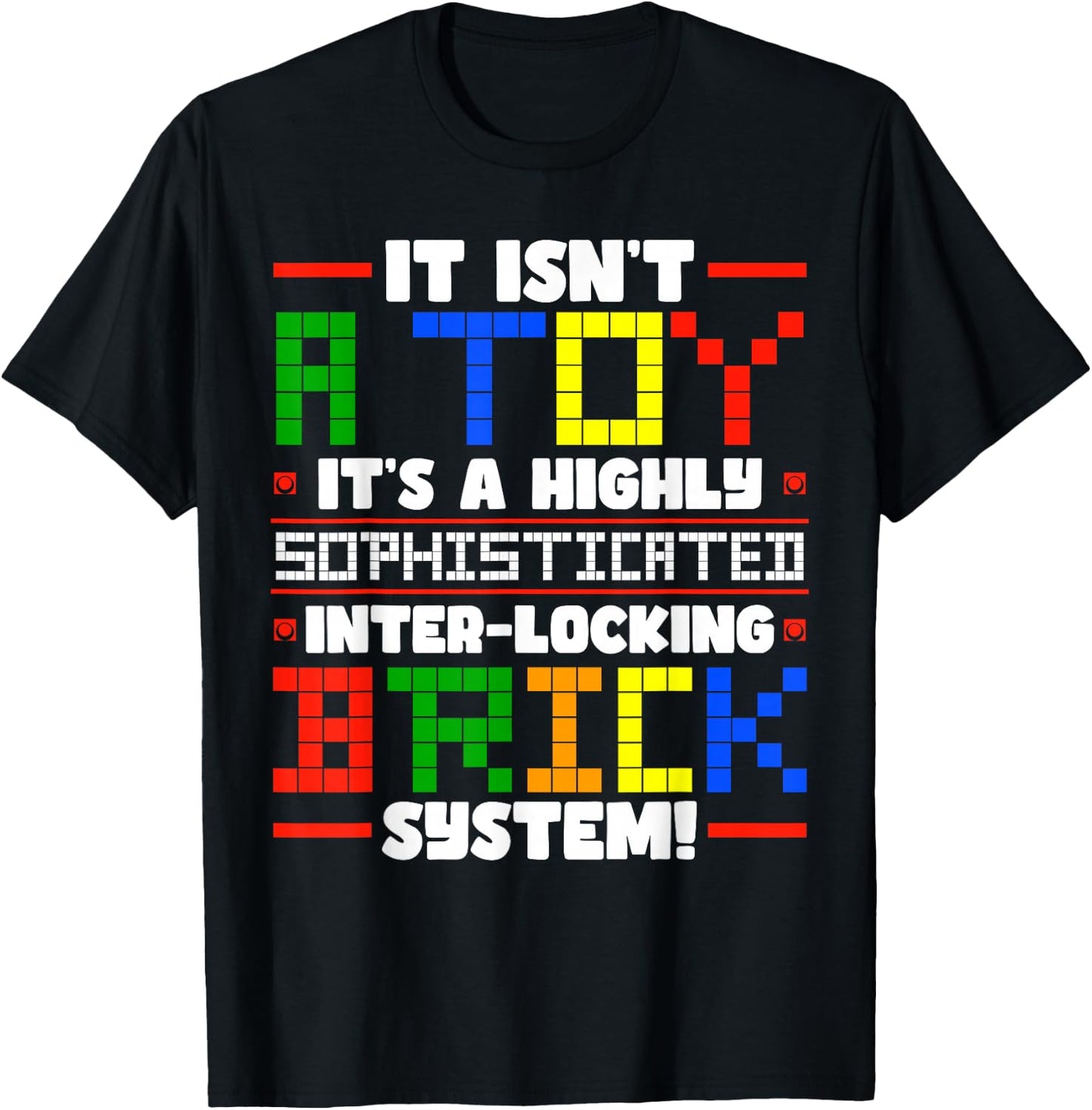 Master Builder Bricks Blocks Play Toys T-Shirt - T-Shirt | Black