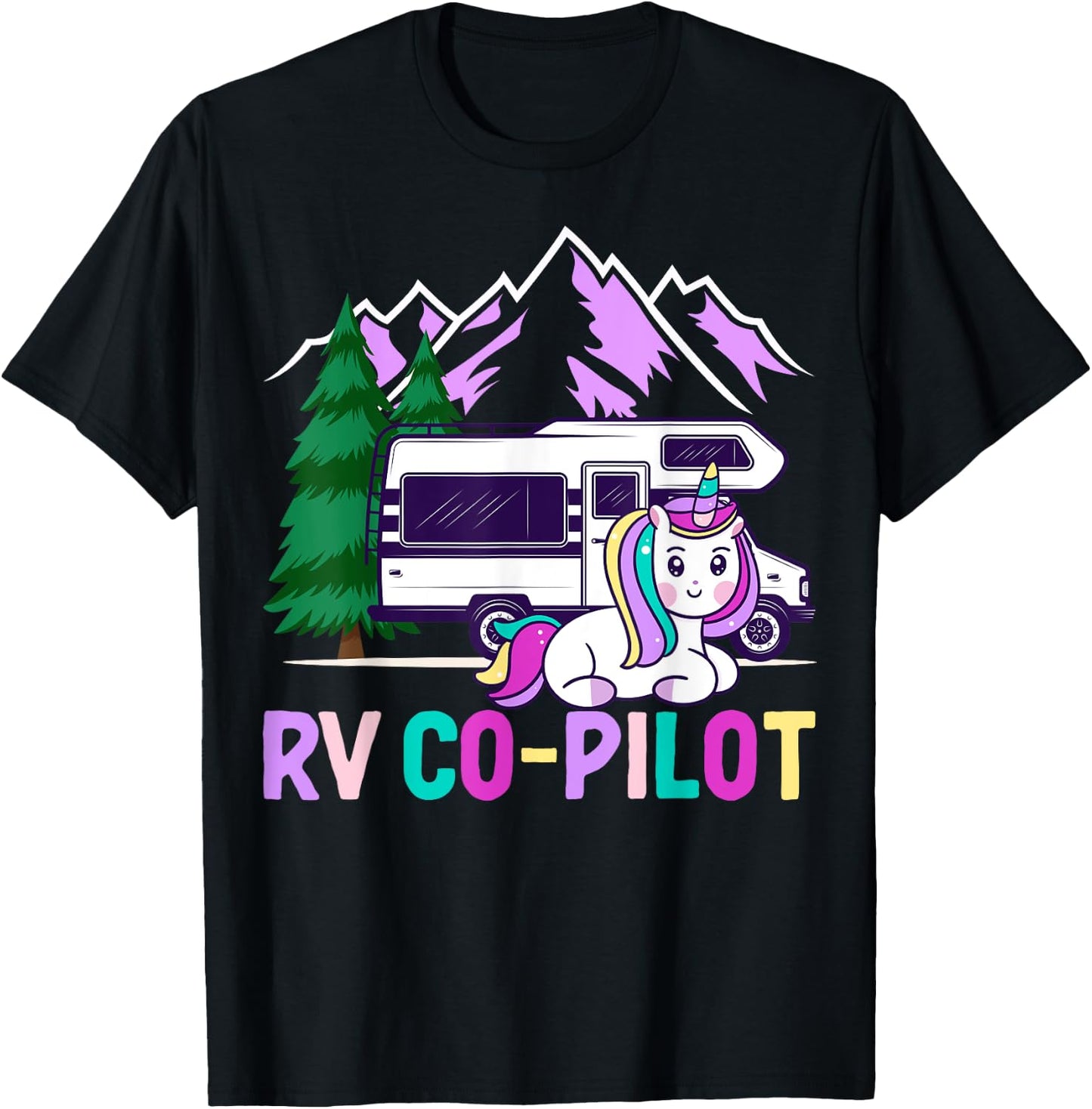 Rv Co-Pilot Rv Driver Rv Camper Rv Camping Girl T-Shirt - T-Shirt | Black