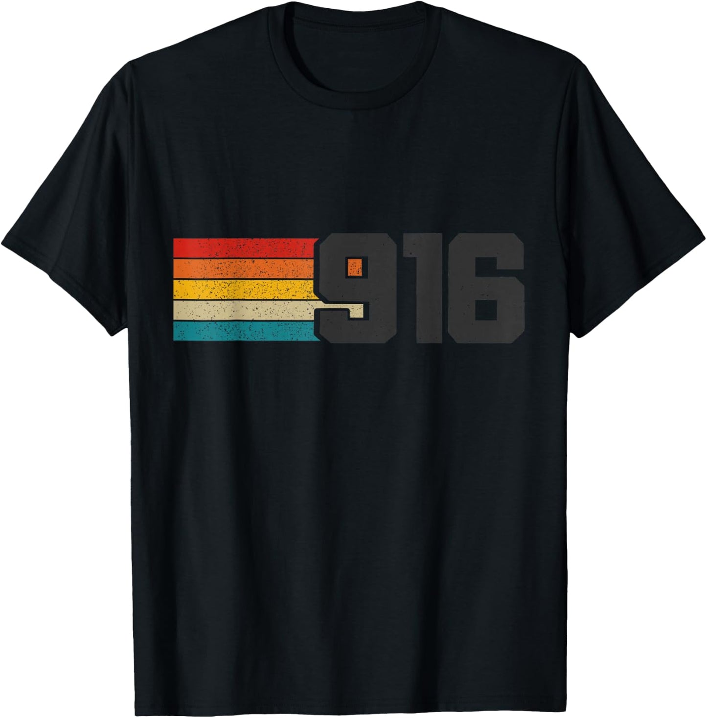 Sacramento California 916 Area Code Pride Vintage T-Shirt - T-Shirt | Black