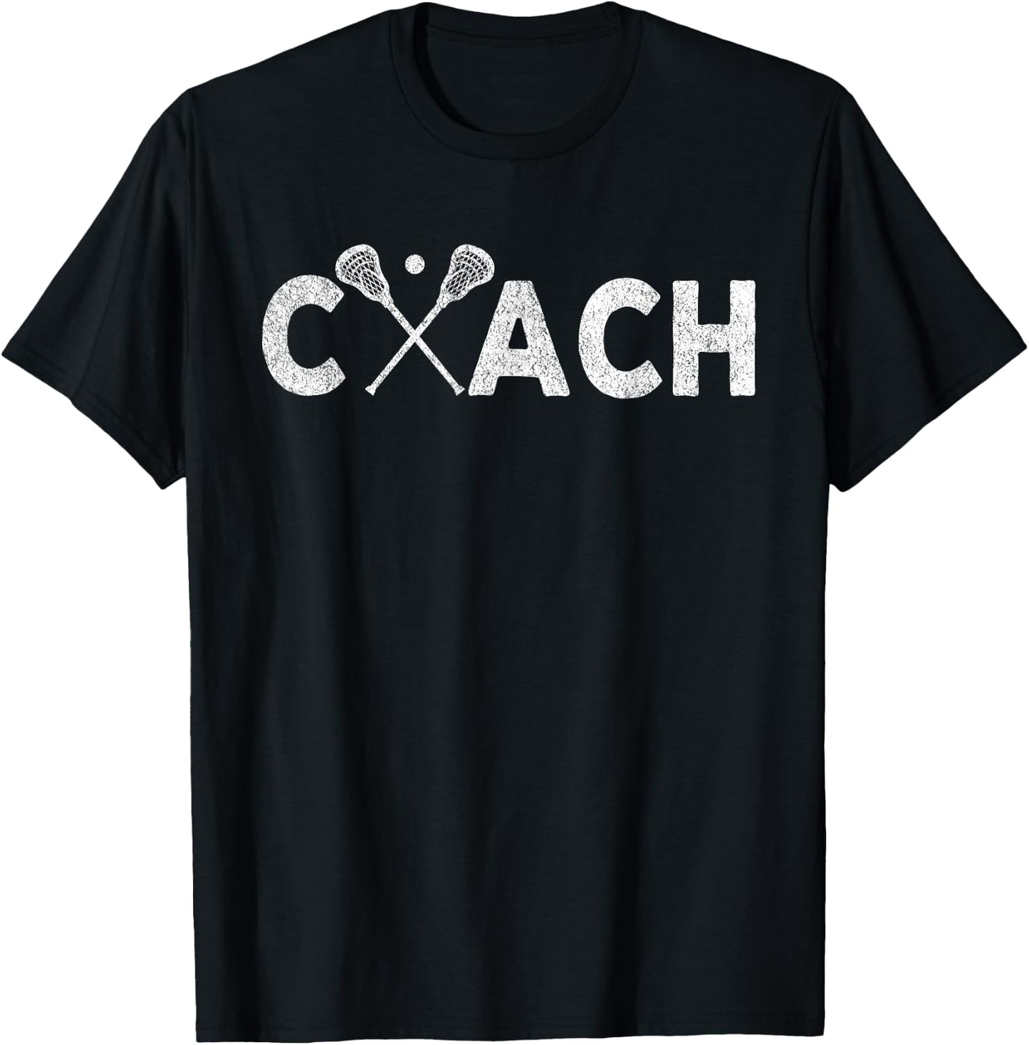 Vintage Lacrosse Coach Lacrosse Team Coach Retro T-Shirt - T-Shirt | Black