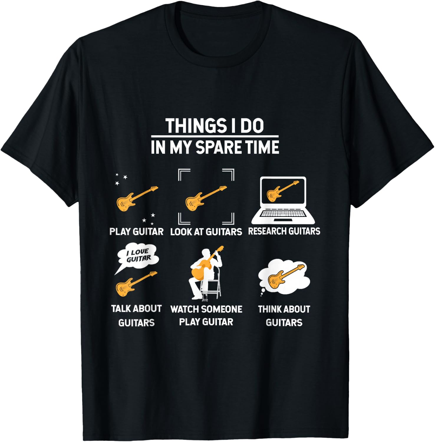 epiphone Guitar Guitar Things i do in My Spare time T-Shirt - T-Shirt | Black
