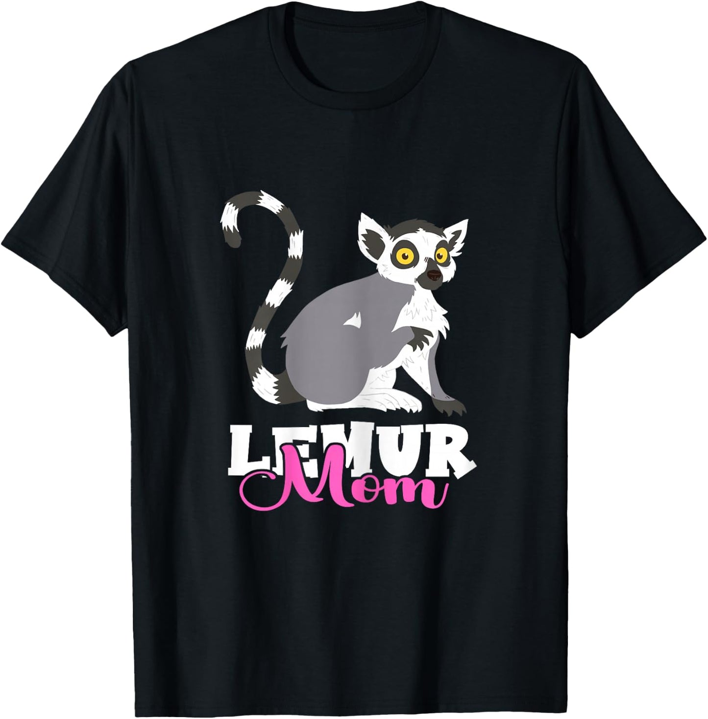 Cute Lemur Monkey Funny Lemur Lover Madagascar Lemur Mom T-Shirt - T-Shirt | Black