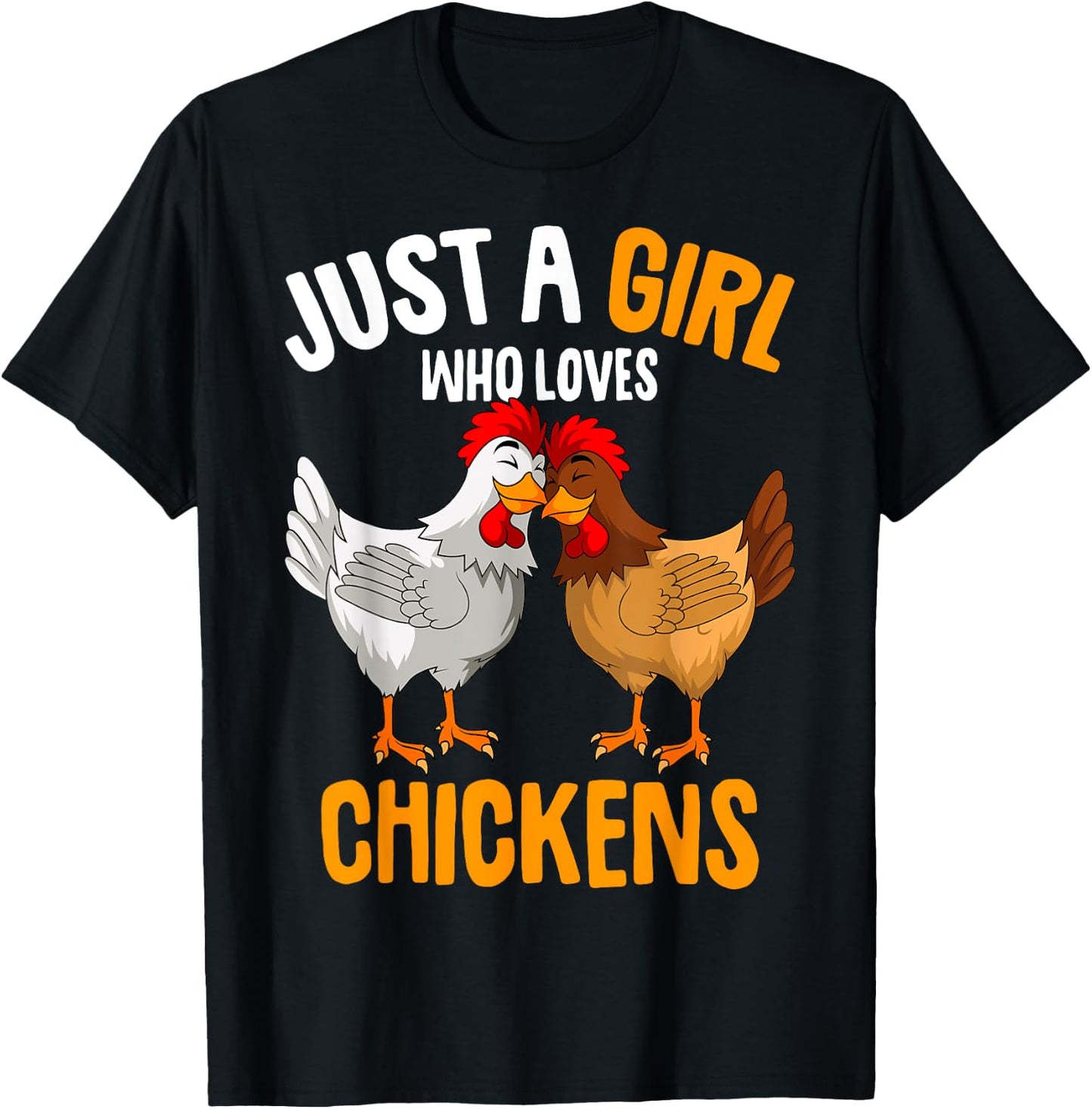 Just a Girl who loves Chickens Kids Chicken T-Shirt - T-Shirt | Black