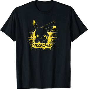 Pokémon Pikachu Graffiti Bricks T-Shirt - T-Shirt | Black