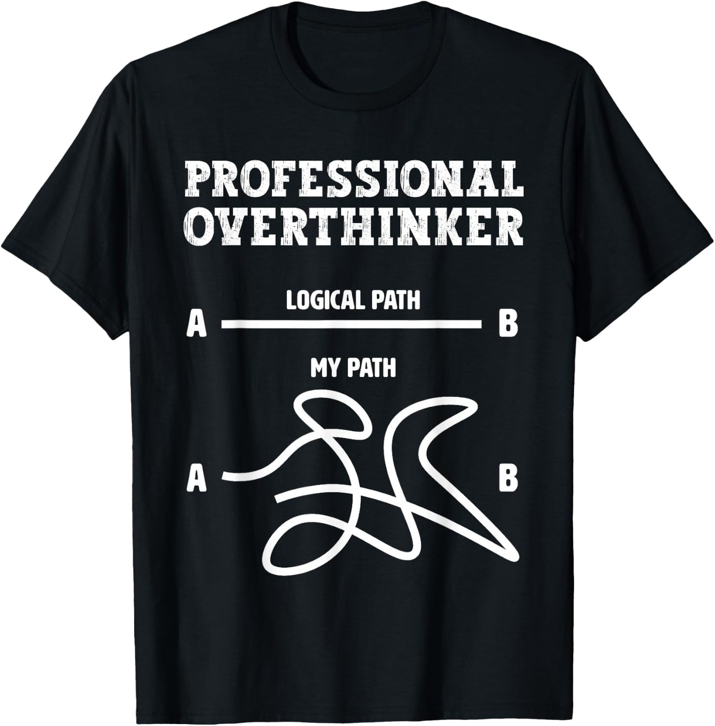 Professional Overthinker - Logical Path Funny Overthinking T-Shirt - T-Shirt | Black