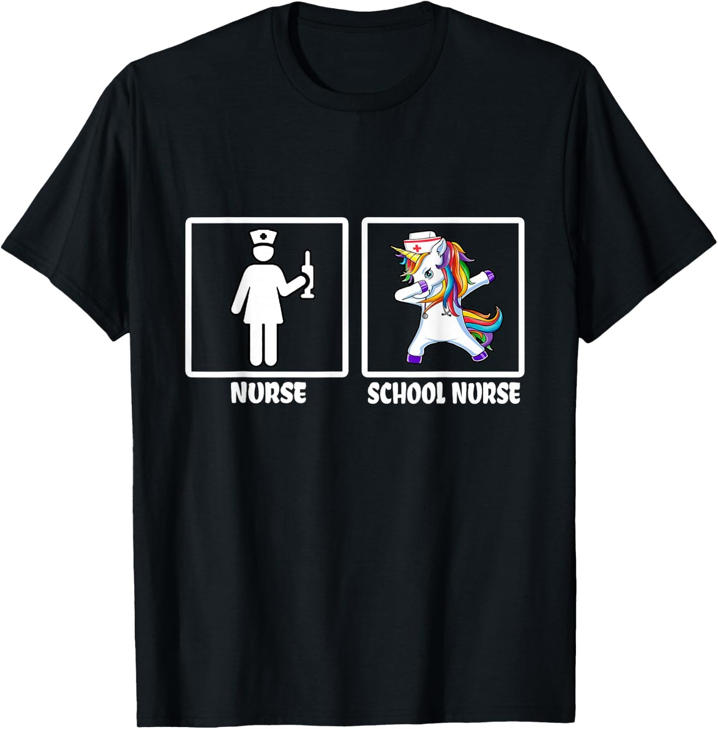 Funny "Nurse vs School Nurse" - School Nurse T-Shirt - T-Shirt | Black