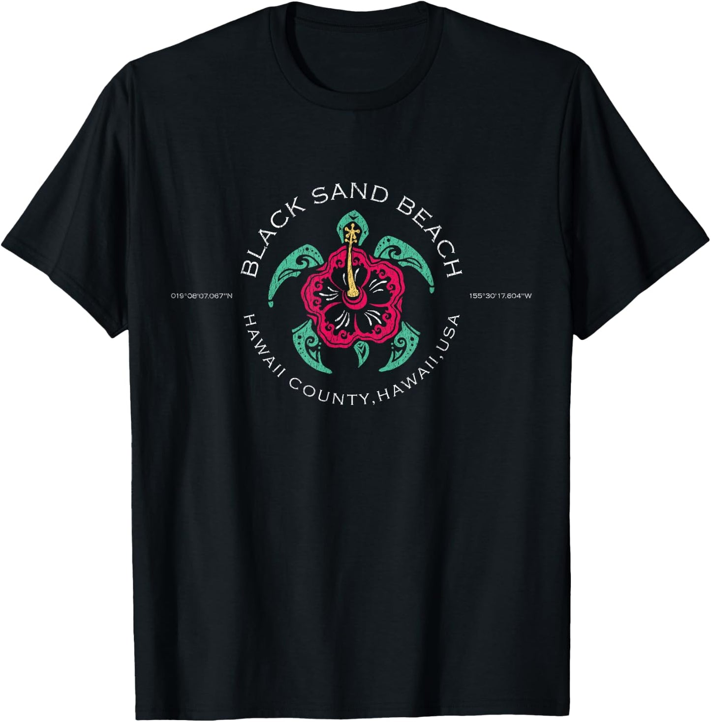 Black Sand Beach Hawaii Cute Vintage Souvenir T-Shirt - T-Shirt | Black