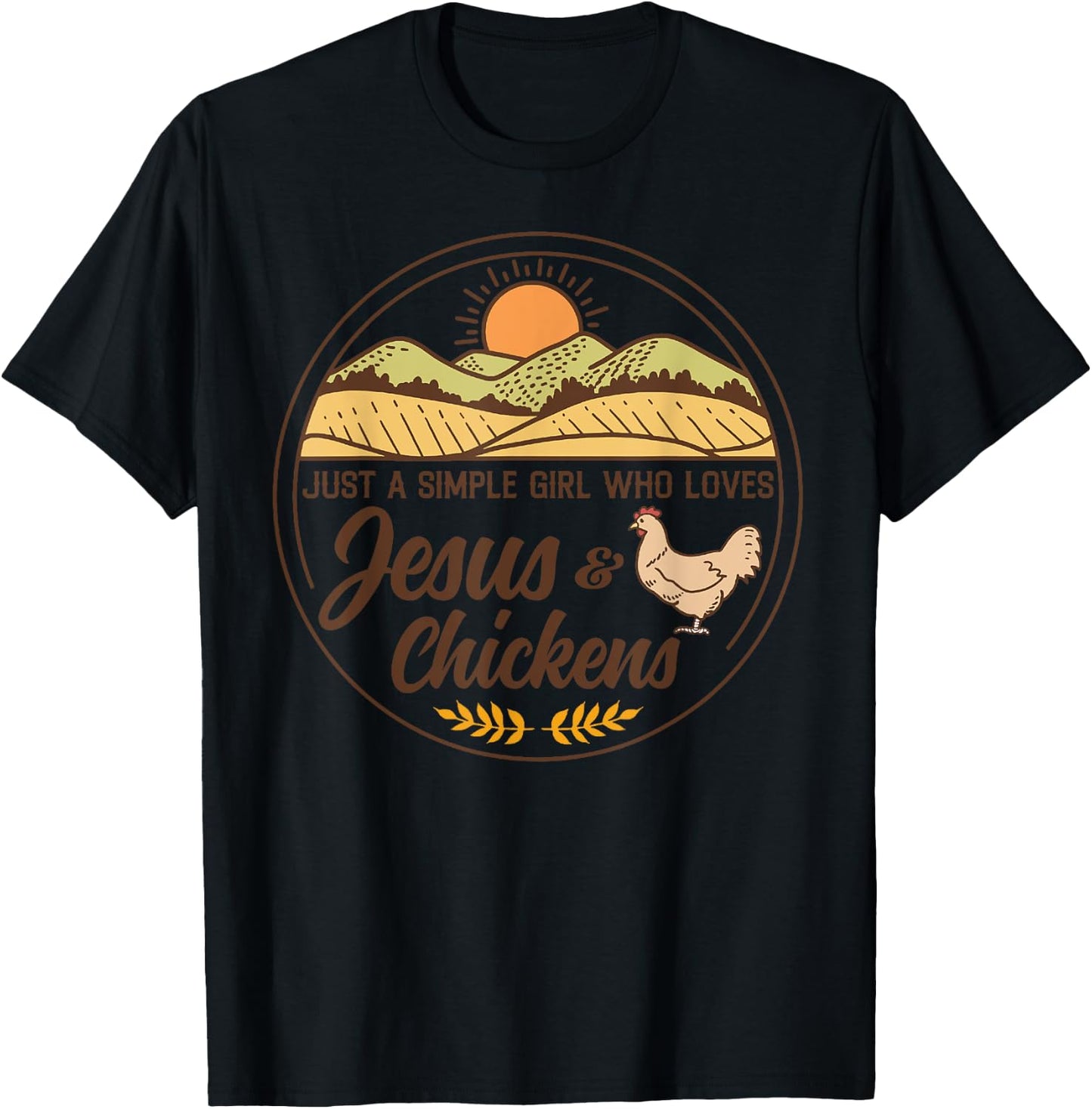 Just A Simple Girl Who Loved Jesus And Chickens Christian T-Shirt - T-Shirt | Black