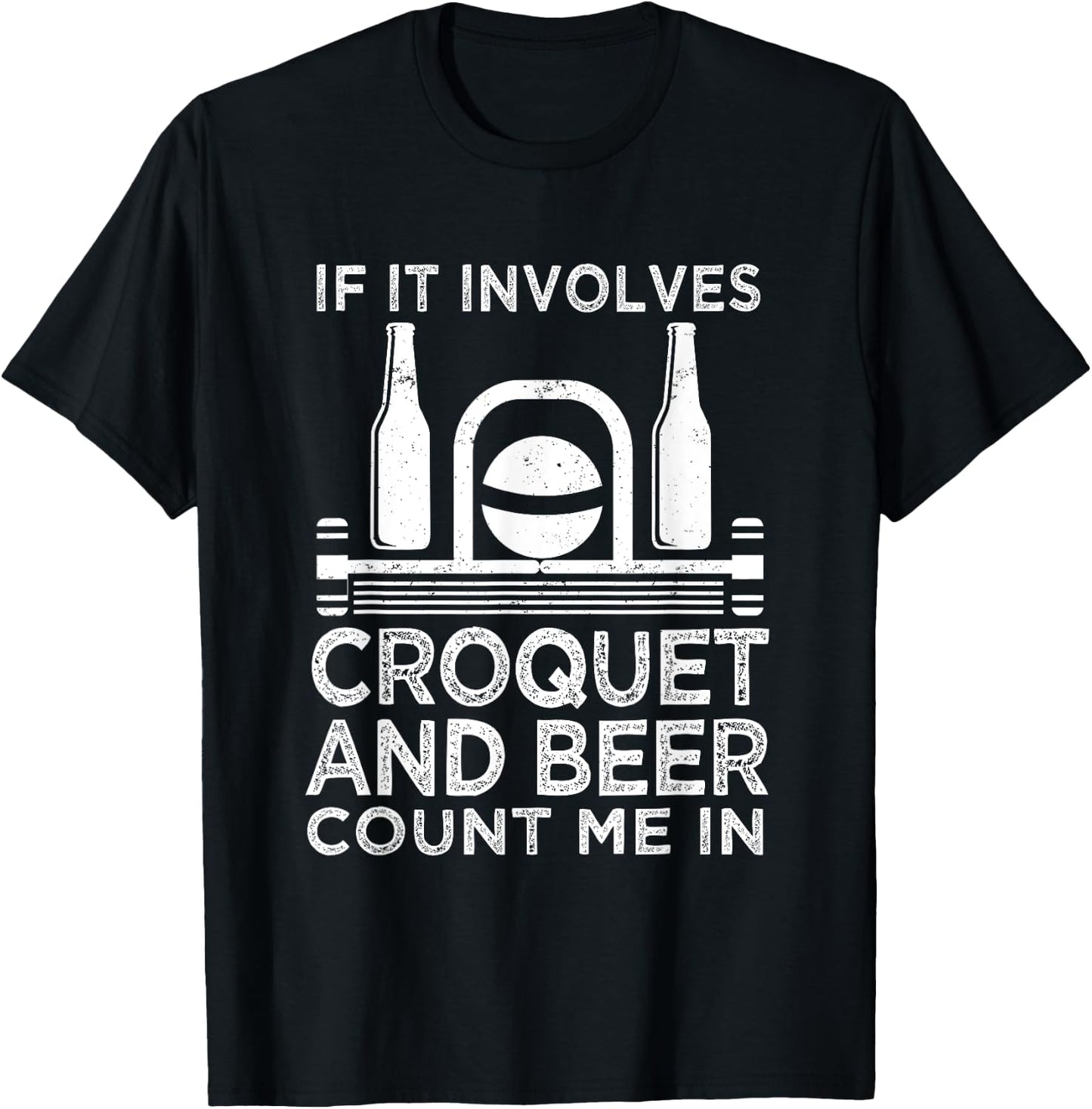 Funny Croquet Player T-Shirt - T-Shirt | Black