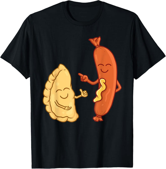 Cute Pierogi Kielbasa Art Women Sausage Polish Food T-Shirt - T-Shirt | Black