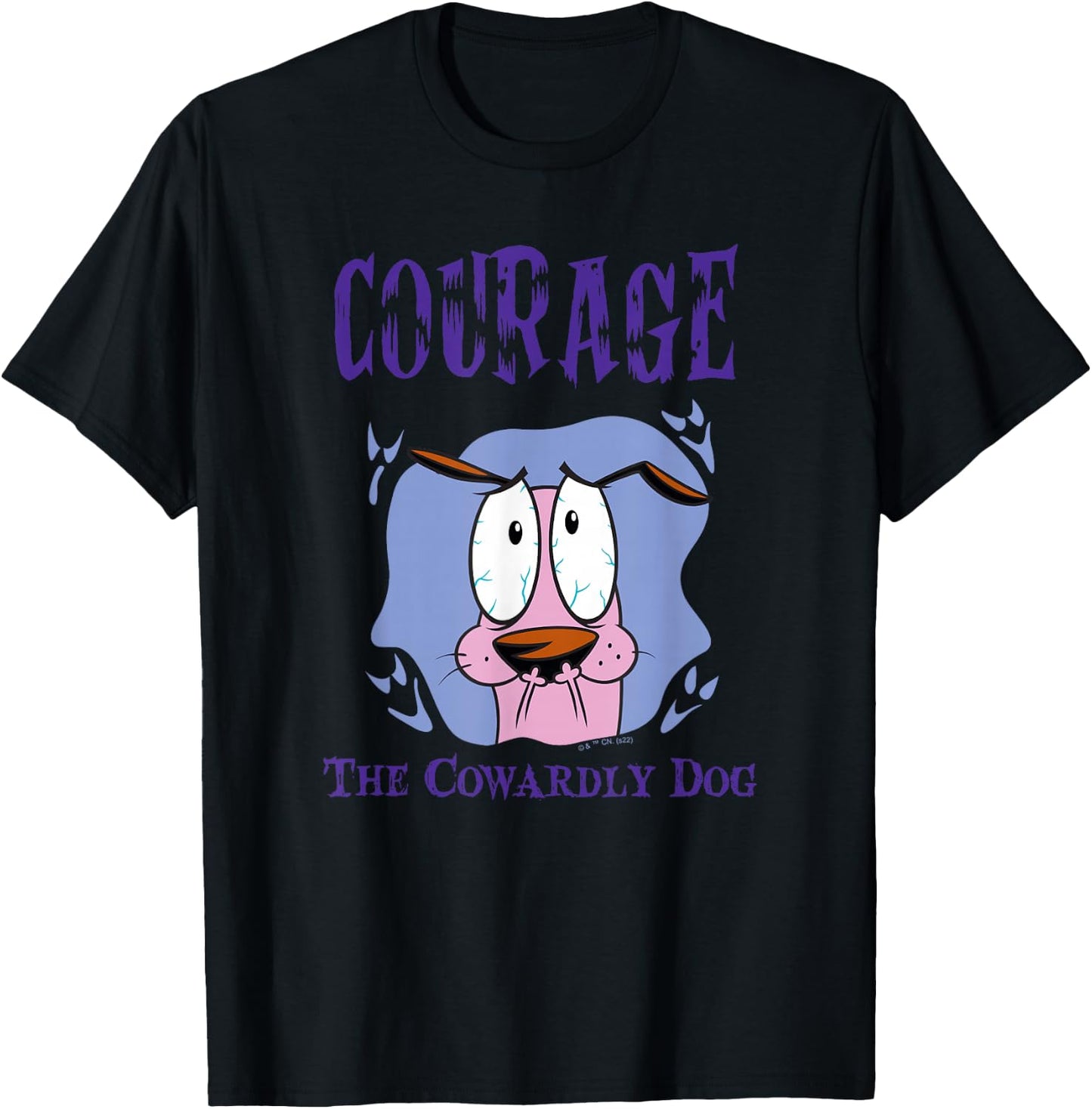 Courage The Cowardly Dog Frightened Poster T-Shirt - T-Shirt | Black
