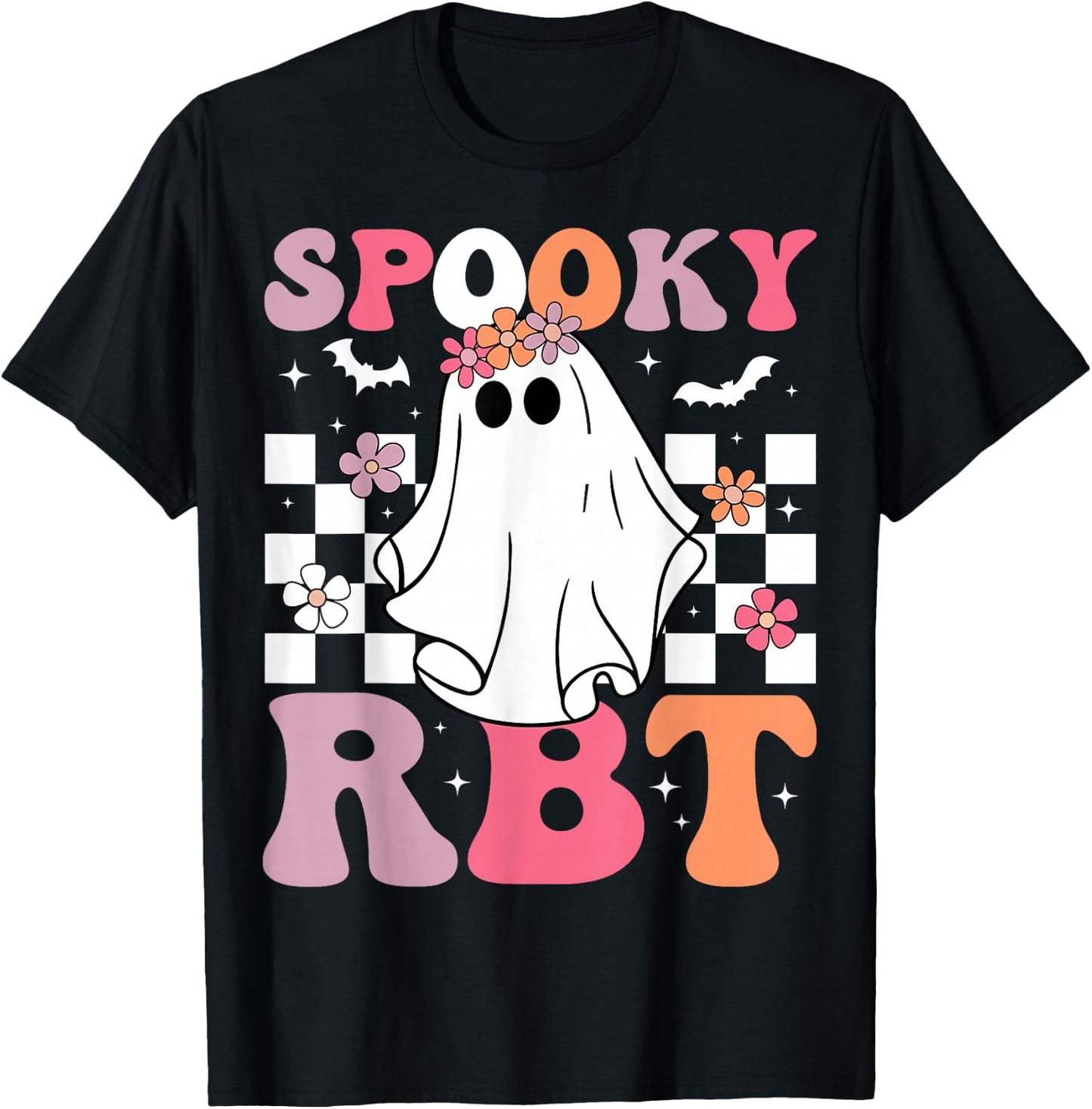 Spooky RBT Ghost Halloween Registered Behavior Technician T-Shirt - T-Shirt | Black