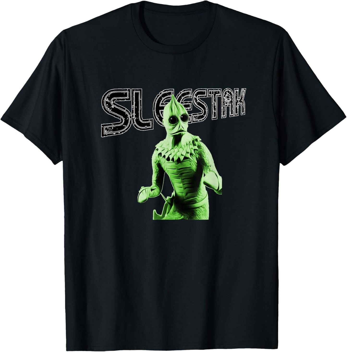 Retro Sleestak reptilian alien graphic T-Shirt - T-Shirt | Black