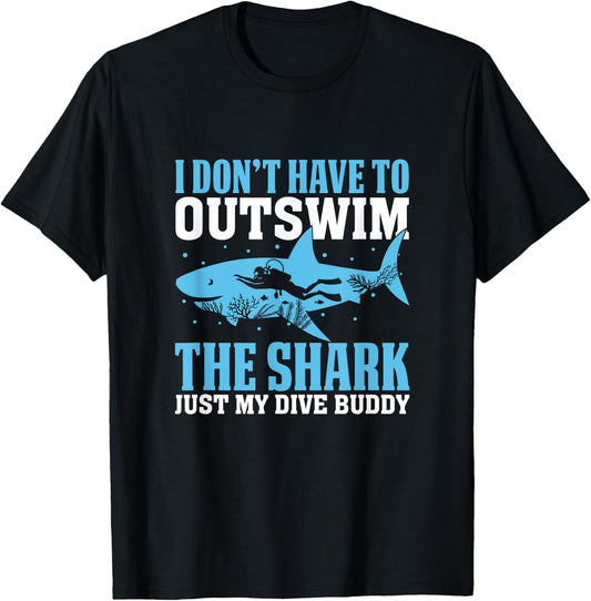 Dive Buddy Shark Saying Shark Costume Funny Shark Lover T-Shirt - T-Shirt | Black