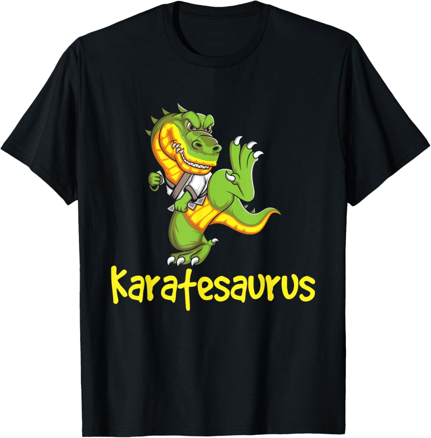Karatesaurus - Karateka Martial Arts Self Defense T-Shirt - T-Shirt | Black