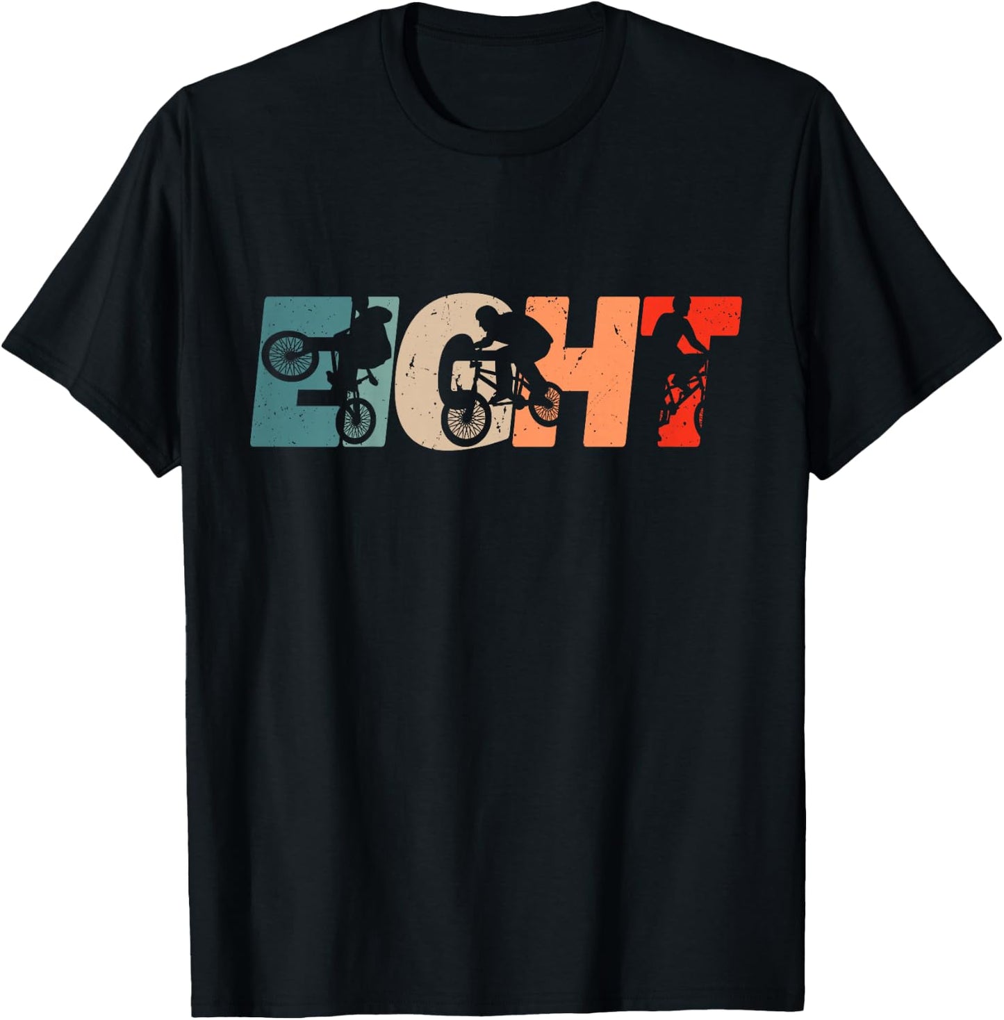 8 Year Old BMX Rider Birthday Party Boys Dirt Biking 8th T-Shirt - T-Shirt | Black