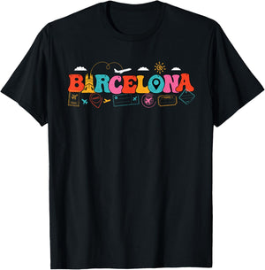 Barcelona Spain Europe Travel Spanish Pride Tourist Vacation T-Shirt - T-Shirt | Black