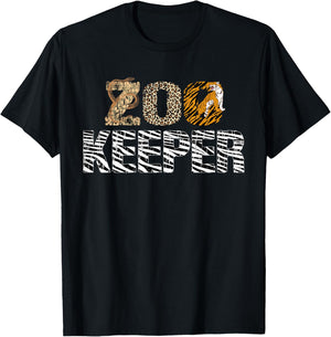 Zookeeper Costume African Animals Zebra Wild Print Savanna T-Shirt - T-Shirt | Black