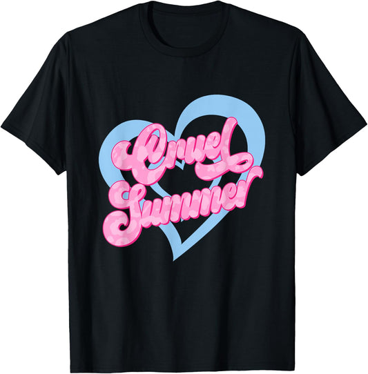 Cruel Vibes Summer, Cute Summer Hea T-Shirt - T-Shirt | Black