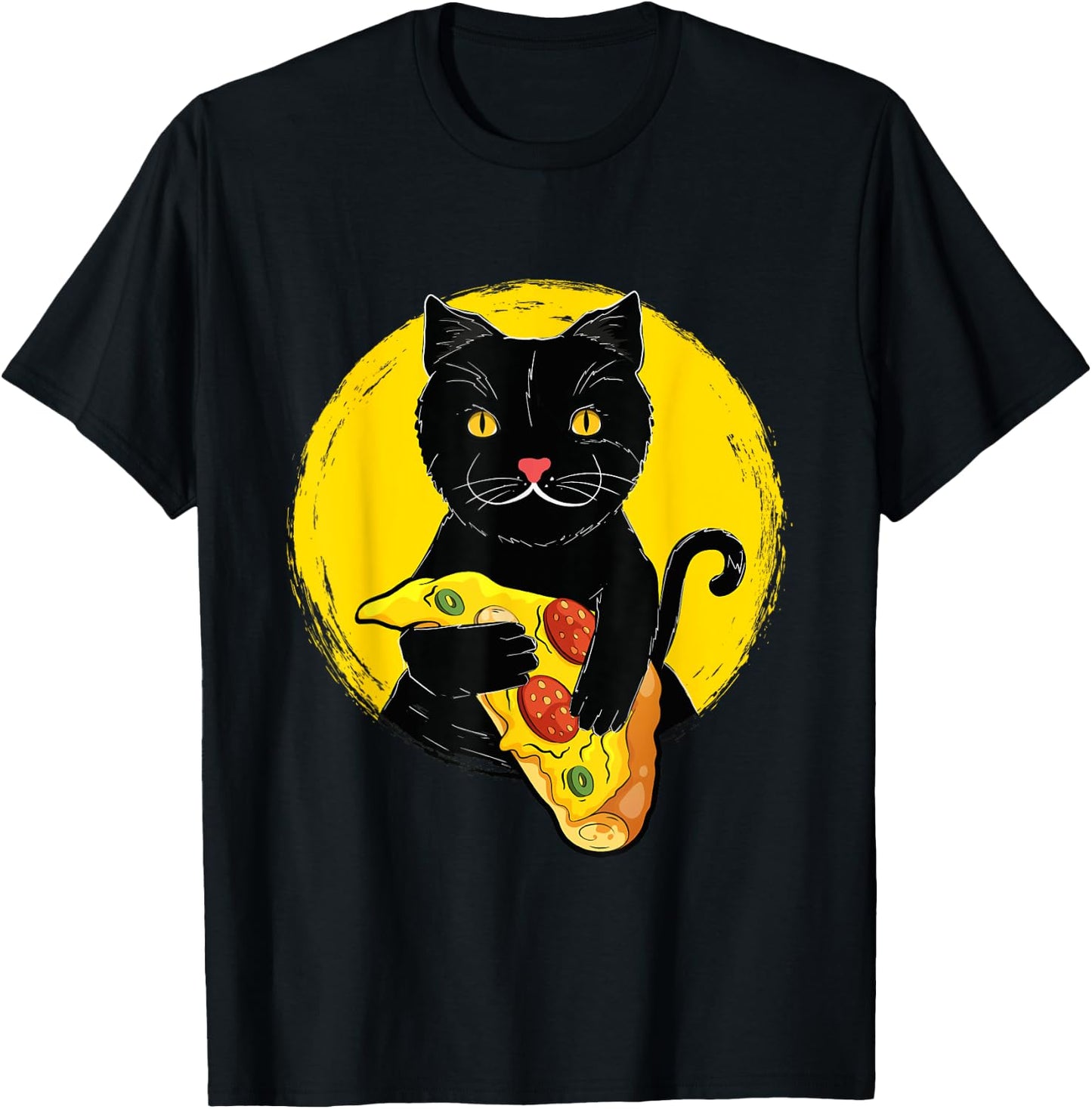 Kitty And Pepperoni Pizza - Cat Lover Pet Owner Veterinarian T-Shirt - T-Shirt | Black