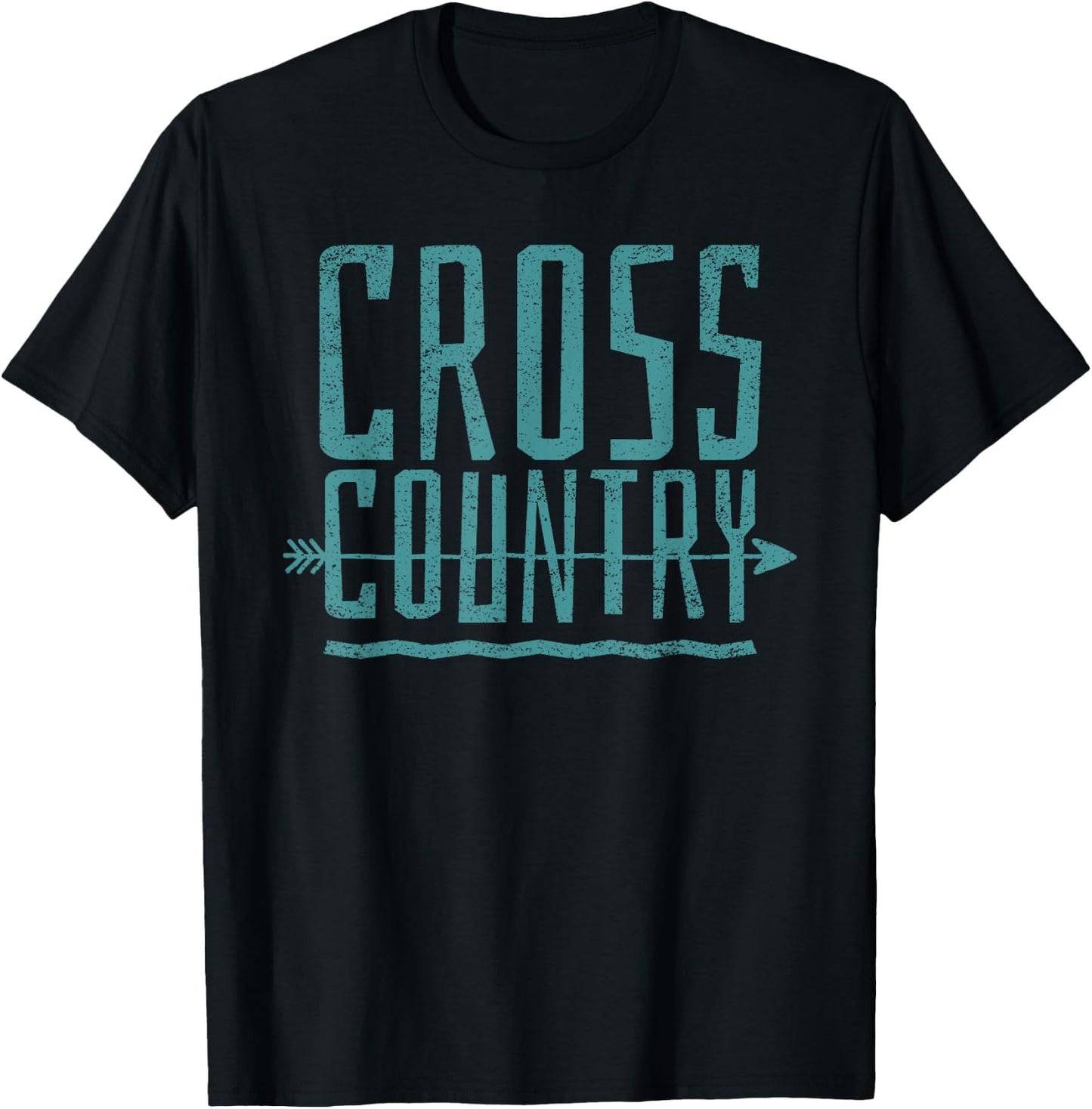 Distressed Cross Country Running graphic T-Shirt - T-Shirt | Black